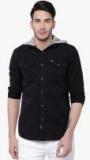 Locomotive Black Solid Denim Shirt Men