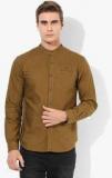 Locomotive Khaki Solid Slim Fit Casual Shirt Men