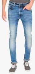 Locomotive Navy Blue Washed Slim Fit Jeans men