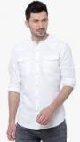 Locomotive White Slim Fit Solid Casual Shirt Men