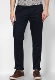 London Bridge Solid Blue Chinos Men