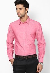 London Bridge Solid Pink Formal Shirt men