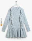 Losan Grey Melange Casual Dress Girls