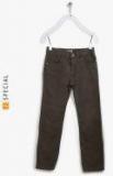 Losan Olive Solid Slim Fit Jeans Boys