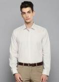 Louis Philippe Beige Checked Slim Fit Formal Shirt Men