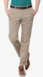 Louis Philippe Beige Solid Slim Fit Chinos Men