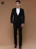 Louis Philippe Black Single Breasted Ultra Fit Formal Suit Men