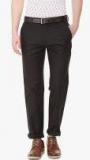 Louis Philippe Black Solid Slim Fit Chinos Men