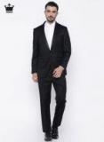 Louis Philippe Black Solid Ultra Fit Single Breasted Formal Suit Men