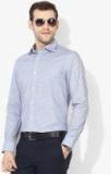 Louis Philippe Blue Classic Regular Fit Self Design Formal Shirt Men