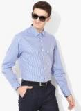 Louis Philippe Blue Striped Slim Fit Formal Shirt Men