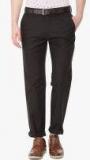 Louis Philippe Brown Solid Slim Fit Regular Trouser Men