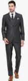 Louis Philippe Charcoal Regular Fit Double Breasted Formal Suit Men