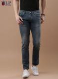 Louis Philippe Jeans Blue Matt Slim Fit Low Rise Clean Look Stretchable Jeans Men