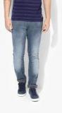 Louis Philippe Jeans Blue Washed Low Rise Slim Fit Jeans Men