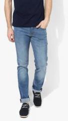 Louis Philippe Jeans Blue Washed Slim Fit Jeans men