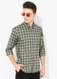 Louis Philippe Jeans Green Checked Slim Fit Casual Shirt Men