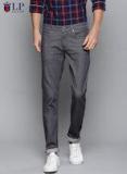 Louis Philippe Jeans Grey Matt Slim Fit Low Rise Clean Look Stretchable Jeans Men