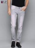 Louis Philippe Jeans Grey Slim Fit Low Rise Clean Look Stretchable Jeans Men