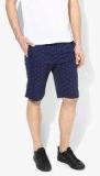 Louis Philippe Jeans Navy Blue Printed Short men