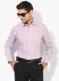 Louis Philippe Maroon Checked Slim Fit Formal Shirt men