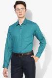 Louis Philippe Men Green Slim Fit Self Design Formal Shirt Men