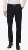 Louis Philippe Navy Blue Solid Slim Fit Formal Trouser Men