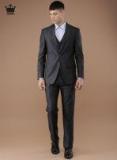 Louis Philippe Navy Solid Single Breasted Ultra Fit Formal Suit Men