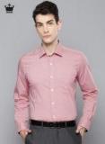 Louis Philippe Pink Slim Fit Checked Formal Shirt Men