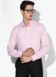 Louis Philippe Pink Slim Fit Striped Formal Shirt Men