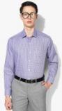 Louis Philippe Purple & White Slim Fit Checked Formal Shirt Men