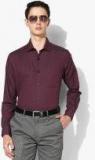 Louis Philippe Purple Slim Fit Printed Formal Shirt Men