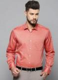 Louis Philippe Red Solid Slim Fit Formal Shirt Men