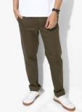 Louis Philippe Sport Brown Regular Fit Solid Chinos Men