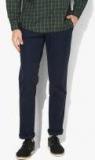 Louis Philippe Sport Navy Blue Solid Chinos Men