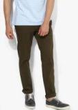 Louis Philippe Sport Sport Men Olive Green Slim Fit Solid Chinos men