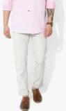 Louis Philippe Sport White Solid Slim Fit Chinos Men