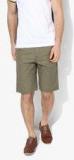 Louis Philippe Sports Olive Solid Shorts men