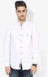 Louis Philippe Sports White Solid Slim Fit Casual Shirt Men