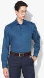 Louis Philippe Teal Blue Slim Fit Printed Casual Shirt Men