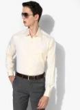 Louis Philippe Yellow Slim Fit Self Design Formal Shirt men