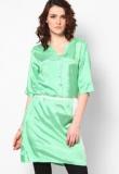 Love From India Green Solid Tunic Women