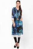 Lubaba Blue Printed Kurti Women