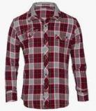 Lumberboy Maroon Casual Shirt Boys