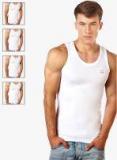 Lux Cozi Pack Of 5 White Solid Round Neck Vest Men