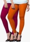 Lux Lyra Pack Of 2 Multicoloured Color Solid Leggings Women