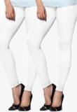 Lux Lyra Pack Of 2 White Solid Leggings Women