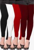 Lux Lyra Pack Of 4 Multicoloured Solid Leggings Women