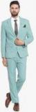 Luxurazi Green Solid Suit Men