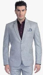 Luxurazi Grey Solid Suit Men